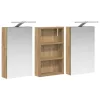  Fürdőszobai Szekrény Szett 3 pcs 90 x 10,5 x 50 cm Faanyag