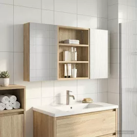    Fürdőszobai Szekrény Szett 3 pcs 100 x 10,5 x 50 cm Faanyag