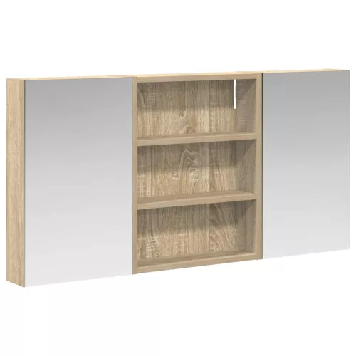  Fürdőszobai Szekrény Szett 3 pcs 100 x 10,5 x 50 cm Faanyag