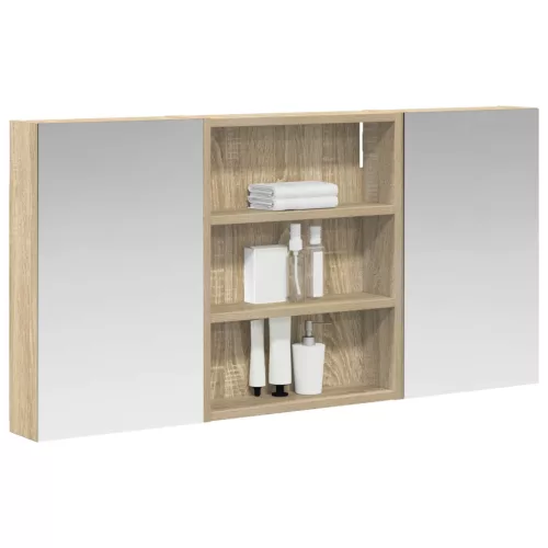  Fürdőszobai Szekrény Szett 3 pcs 100 x 10,5 x 50 cm Faanyag