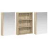  Fürdőszobai Szekrény Szett 3 pcs 100 x 10,5 x 50 cm Faanyag