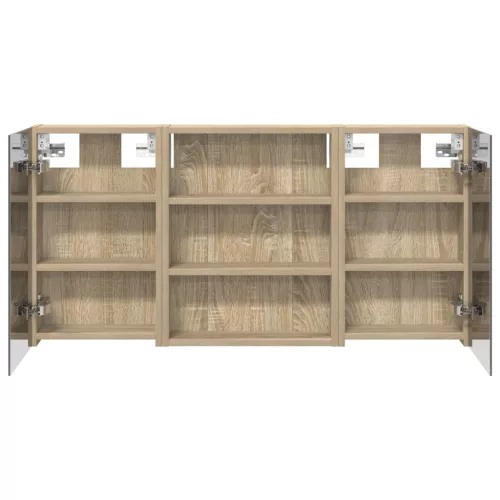  Fürdőszobai Szekrény Szett 3 pcs 100 x 10,5 x 50 cm Faanyag