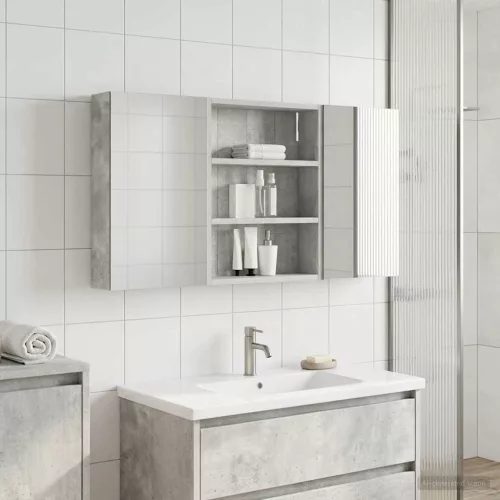  Fürdőszobai Szekrény Szett 3 pcs 100 x 10,5 x 50 cm Faanyag