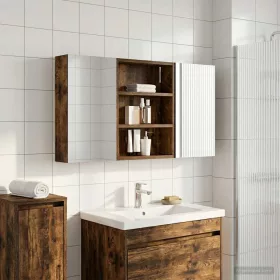    Fürdőszobai Szekrény Szett 3 pcs 100 x 10,5 x 50 cm Faanyag