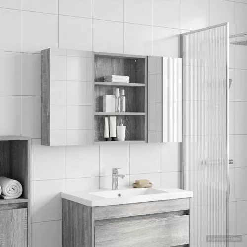  Fürdőszobai Szekrény Szett 3 pcs 100 x 10,5 x 50 cm Faanyag