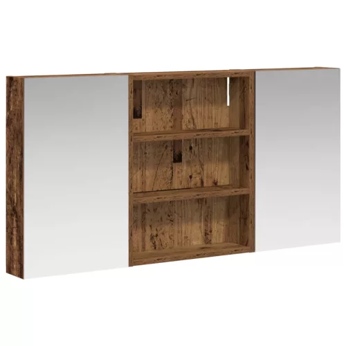  Fürdőszobai Szekrény Szett 3 pcs 100 x 10,5 x 50 cm Faanyag