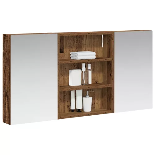  Fürdőszobai Szekrény Szett 3 pcs 100 x 10,5 x 50 cm Faanyag