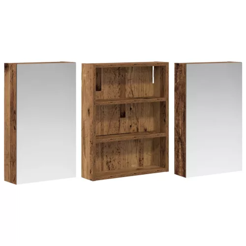  Fürdőszobai Szekrény Szett 3 pcs 100 x 10,5 x 50 cm Faanyag