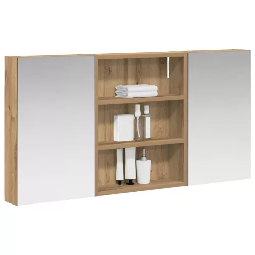  Fürdőszobai Szekrény Szett 3 pcs 100 x 10,5 x 50 cm Faanyag