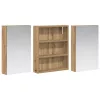  Fürdőszobai Szekrény Szett 3 pcs 100 x 10,5 x 50 cm Faanyag