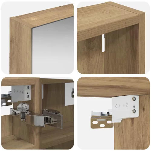  Fürdőszobai Szekrény Szett 3 pcs 100 x 10,5 x 50 cm Faanyag