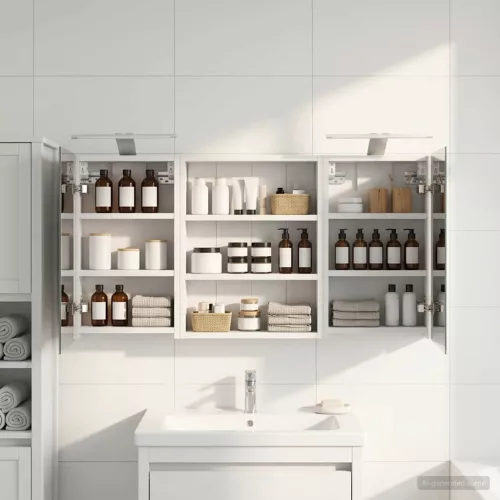  Fürdőszobai Szekrény Szett 3 pcs 100 x 10,5 x 50 cm Faanyag