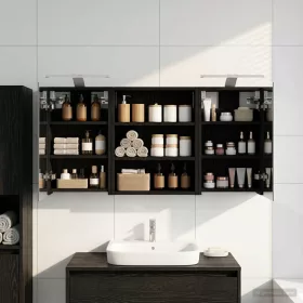    Fürdőszobai Szekrény Szett 3 pcs 100 x 10,5 x 50 cm Faanyag