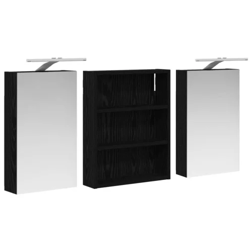  Fürdőszobai Szekrény Szett 3 pcs 100 x 10,5 x 50 cm Faanyag