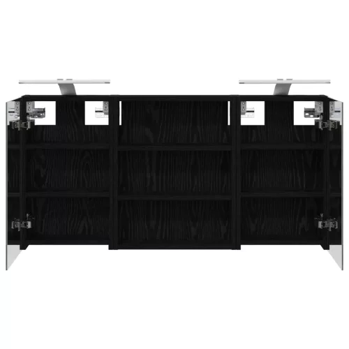  Fürdőszobai Szekrény Szett 3 pcs 100 x 10,5 x 50 cm Faanyag