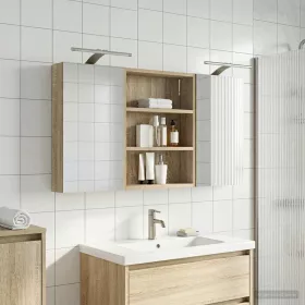    Fürdőszobai Szekrény Szett 3 pcs 100 x 10,5 x 50 cm Faanyag