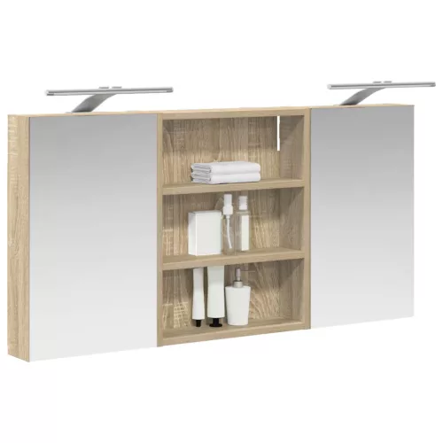  Fürdőszobai Szekrény Szett 3 pcs 100 x 10,5 x 50 cm Faanyag