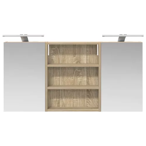  Fürdőszobai Szekrény Szett 3 pcs 100 x 10,5 x 50 cm Faanyag