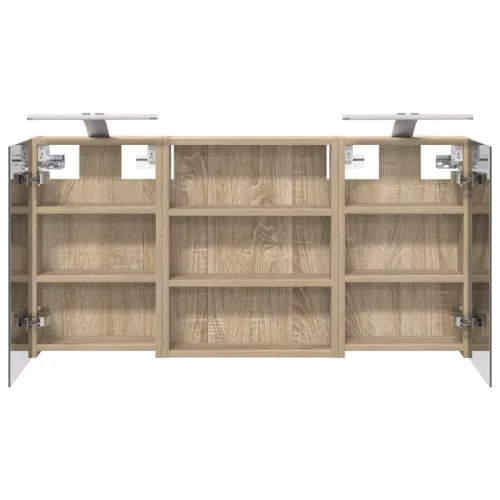  Fürdőszobai Szekrény Szett 3 pcs 100 x 10,5 x 50 cm Faanyag