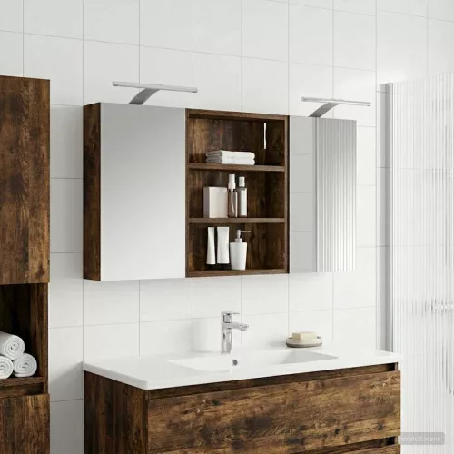  Fürdőszobai Szekrény Szett 3 pcs 100 x 10,5 x 50 cm Faanyag