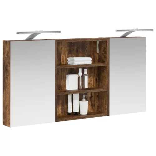  Fürdőszobai Szekrény Szett 3 pcs 100 x 10,5 x 50 cm Faanyag