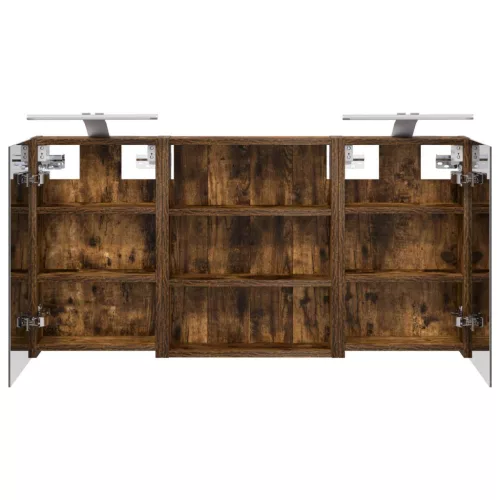  Fürdőszobai Szekrény Szett 3 pcs 100 x 10,5 x 50 cm Faanyag