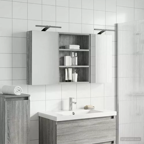  Fürdőszobai Szekrény Szett 3 pcs 100 x 10,5 x 50 cm Faanyag