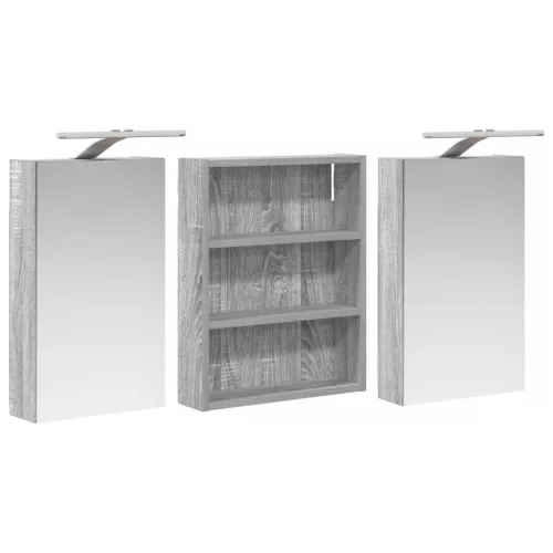  Fürdőszobai Szekrény Szett 3 pcs 100 x 10,5 x 50 cm Faanyag