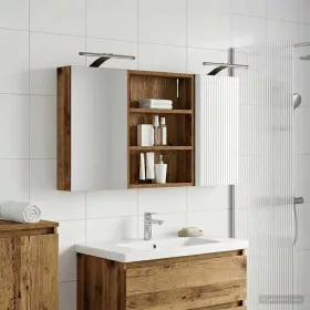    Fürdőszobai Szekrény Szett 3 pcs 100 x 10,5 x 50 cm Faanyag