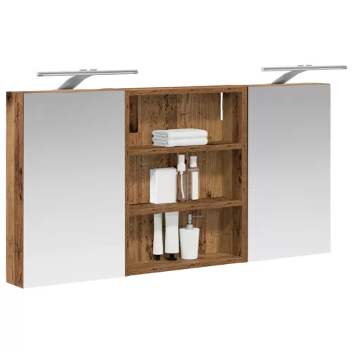  Fürdőszobai Szekrény Szett 3 pcs 100 x 10,5 x 50 cm Faanyag