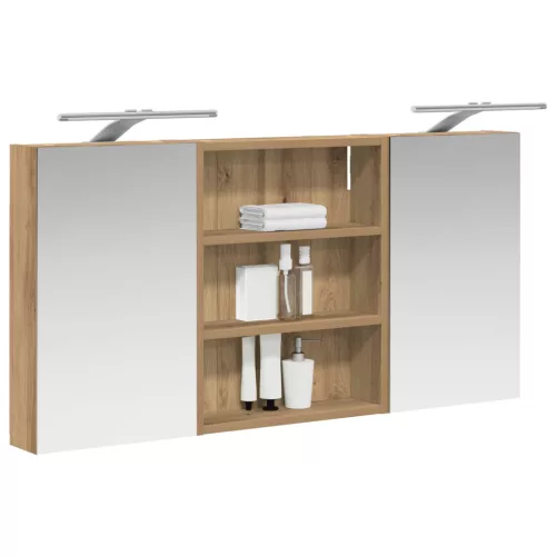  Fürdőszobai Szekrény Szett 3 pcs 100 x 10,5 x 50 cm Faanyag