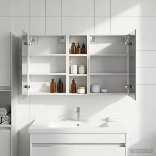  Fürdőszobai Szekrény Szett 3 pcs 100 x 10,5 x 60,5 cm Faanyag