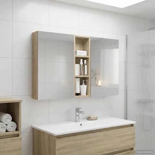  Fürdőszobai Szekrény Szett 3 pcs 100 x 10,5 x 60,5 cm Faanyag