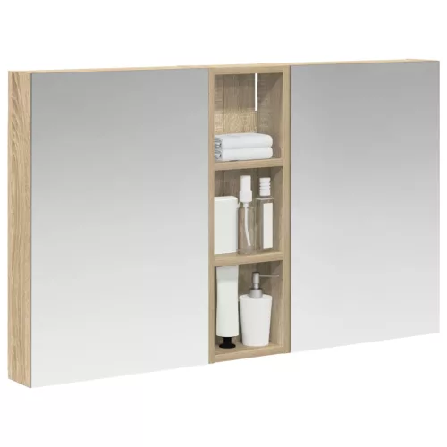  Fürdőszobai Szekrény Szett 3 pcs 100 x 10,5 x 60,5 cm Faanyag