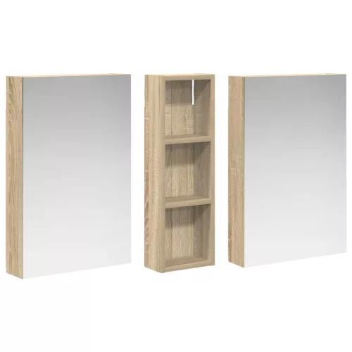  Fürdőszobai Szekrény Szett 3 pcs 100 x 10,5 x 60,5 cm Faanyag