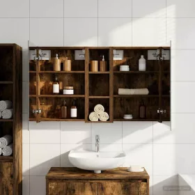    Fürdőszobai Szekrény Szett 3 pcs 100 x 10,5 x 60,5 cm Faanyag