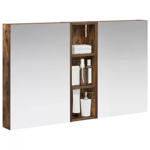  Fürdőszobai Szekrény Szett 3 pcs 100 x 10,5 x 60,5 cm Faanyag