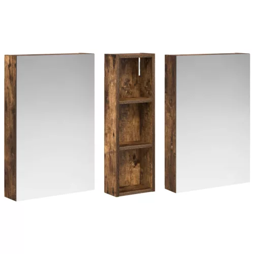  Fürdőszobai Szekrény Szett 3 pcs 100 x 10,5 x 60,5 cm Faanyag