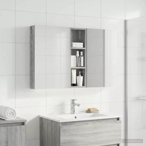  Fürdőszobai Szekrény Szett 3 pcs 100 x 10,5 x 60,5 cm Faanyag