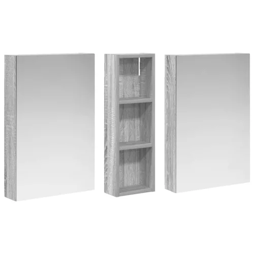  Fürdőszobai Szekrény Szett 3 pcs 100 x 10,5 x 60,5 cm Faanyag