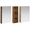  Fürdőszobai Szekrény Szett 3 pcs 100 x 10,5 x 60,5 cm Faanyag