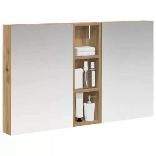  Fürdőszobai Szekrény Szett 3 pcs 100 x 10,5 x 60,5 cm Faanyag