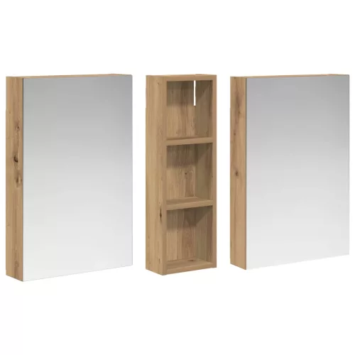  Fürdőszobai Szekrény Szett 3 pcs 100 x 10,5 x 60,5 cm Faanyag