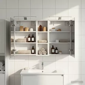    Fürdőszobai Szekrény Szett 3 pcs 100 x 10,5 x 60,5 cm Faanyag