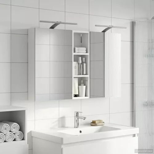  Fürdőszobai Szekrény Szett 3 pcs 100 x 10,5 x 60,5 cm Faanyag