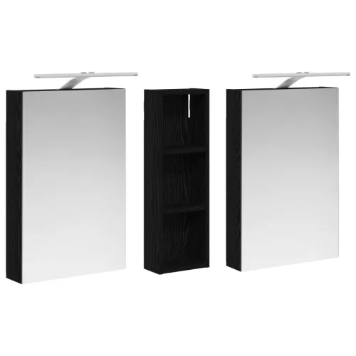  Fürdőszobai Szekrény Szett 3 pcs 100 x 10,5 x 60,5 cm Faanyag