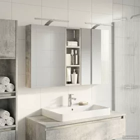    Fürdőszobai Szekrény Szett 3 pcs 100 x 10,5 x 60,5 cm Faanyag