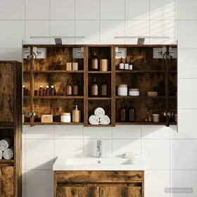    Fürdőszobai Szekrény Szett 3 pcs 100 x 10,5 x 60,5 cm Faanyag