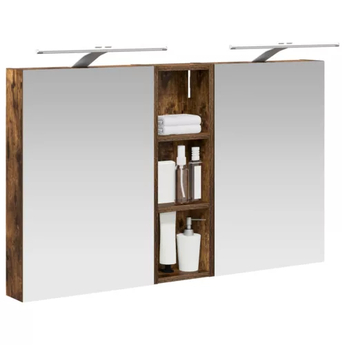  Fürdőszobai Szekrény Szett 3 pcs 100 x 10,5 x 60,5 cm Faanyag