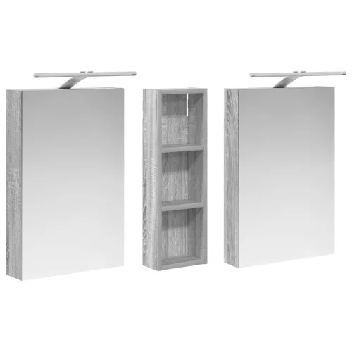  Fürdőszobai Szekrény Szett 3 pcs 100 x 10,5 x 60,5 cm Faanyag